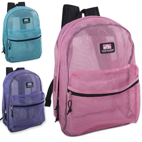 24 Units Of Trailmaker 17 Inch Mesh Backpack Girls At