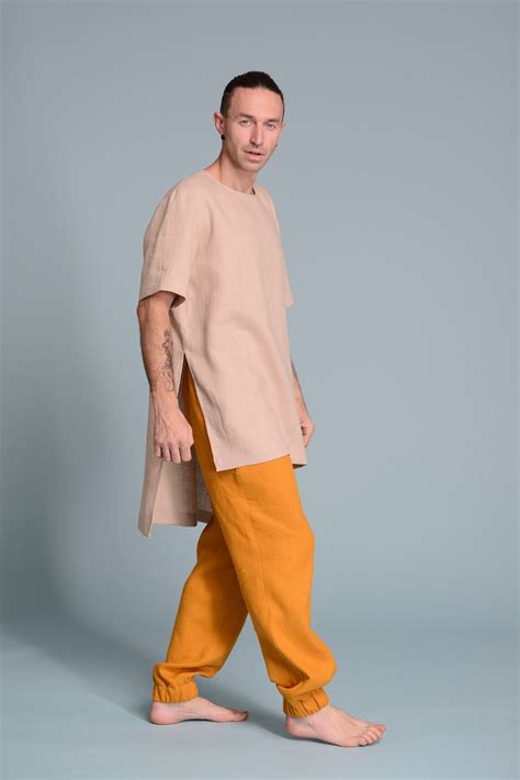 Mens Linen Tunic Shirt Mens Linen Clothing Shantima Mens Linen