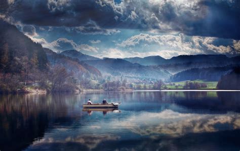 Wallpaper Landscape Boat Sea Lake Nature Reflection Sunrise