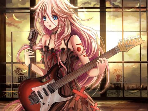 Anime Girls Long Hair Guitar Vocaloid Ia Vocaloid Wallpapers Hd