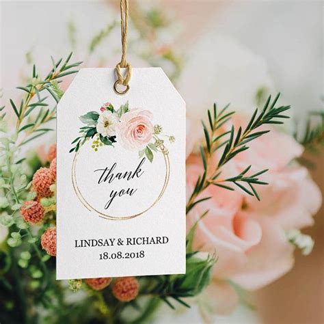I used the font garamond, but you can use any font that you like. Wedding favor tags template Editable printable gift tag ...