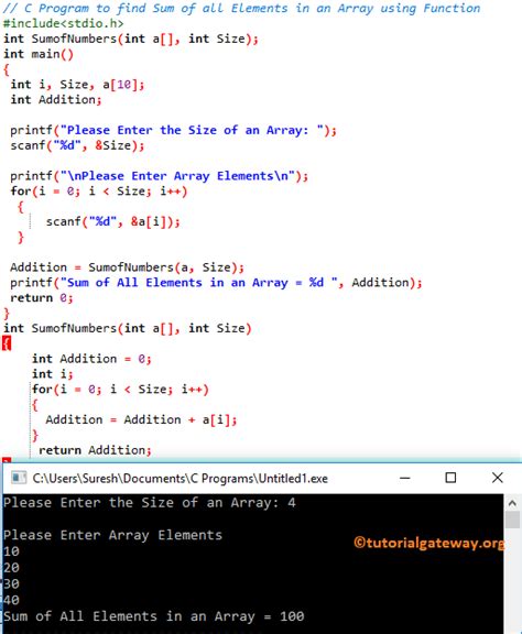 C Program To Calculate Sum Of Array Elements Mobile Legends