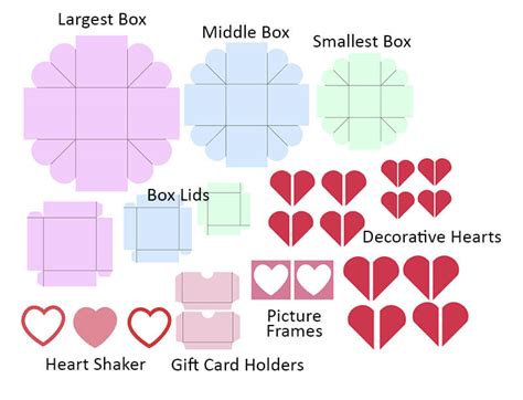Heart Explosion Box Template Free Svg File Diy Exploding 48 Off