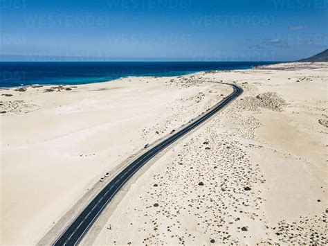 Fuerteventura Aerial With Drone Lizenzfreies Stockfoto