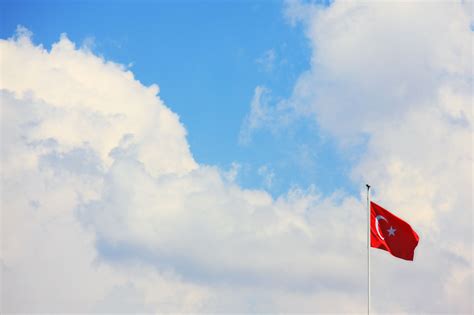 Turkish Flag With Sky Free Stock Photo Public Domain Pictures