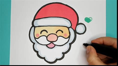 How To Draw Cute Laughing Santa Emoji Step By Step Christmas Drawing