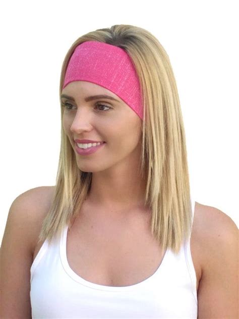 Pink Workout Headband Fitness Headband Yoga Headband Spandex Headband