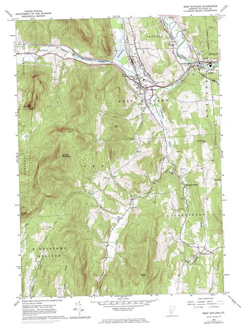 West Rutland Topographic Map 124000 Scale Vermont