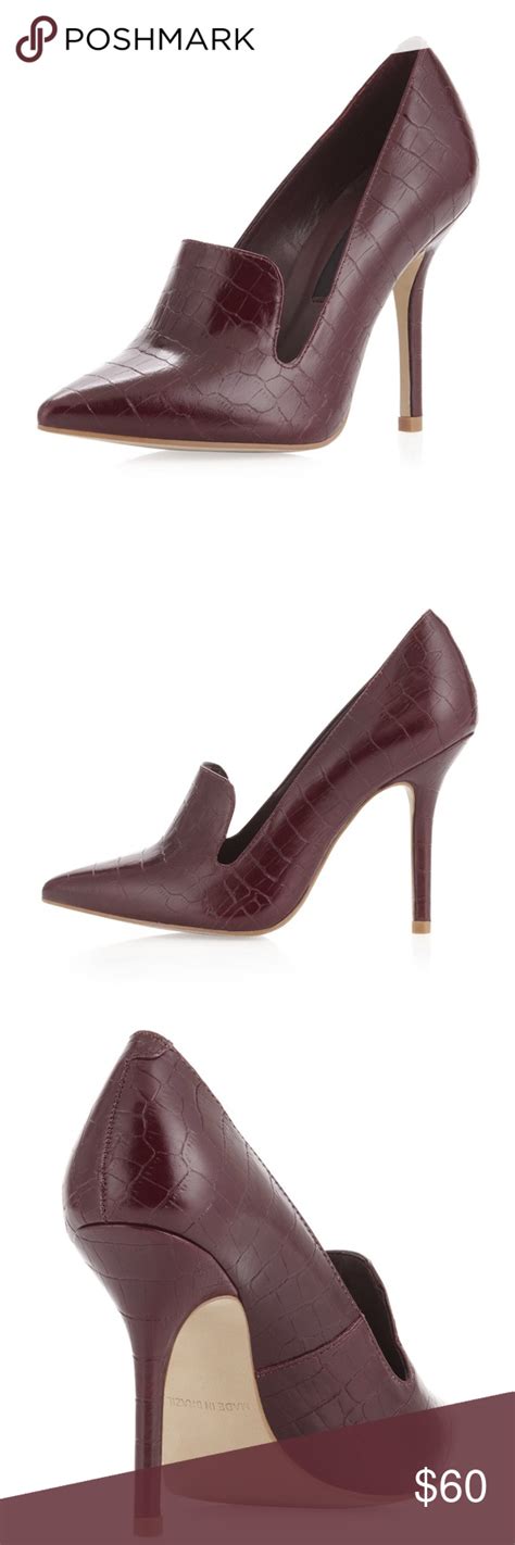 Oxblood Reptile Leather Oxford Pumps