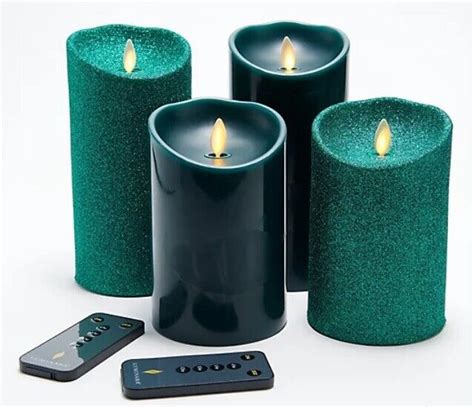 Luminara Flameless 5and7 Smooth And Glitter 4 Pack Candle Set Ebay