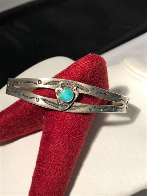 Old Navajo Turquoise Sterling Cuff Barcelet Fred Harvey Style Ebay