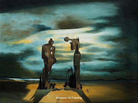 Archaeological Reminiscence Of Millets Angelus By Salvador Dali Oil