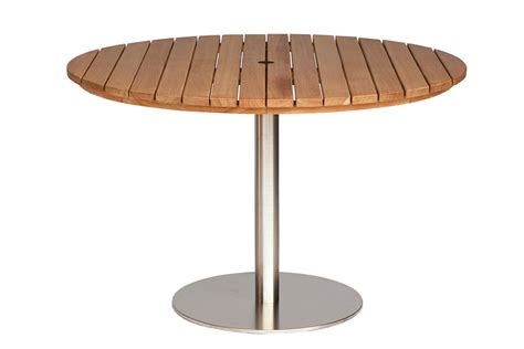 Teak garden tables round teak tables hand made from teak wood. Jasper Round Garden Tables - Bau Outdoors
