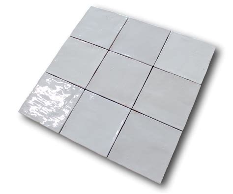 Mestizaje Zellige 5 X 5 Ceramic Tiles White Gloss Rocky Point Tile