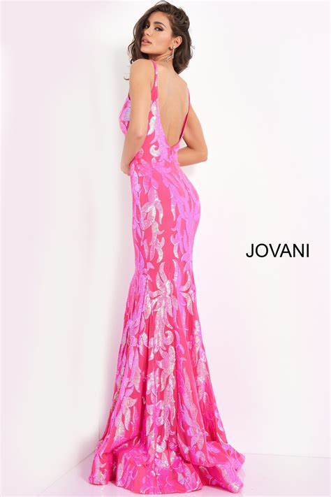 jovani 3263 sequin plunging neck embellished prom dress
