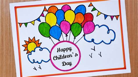 Childrens Day Drawing Easy Happy Childrens Day Poster Drawing How