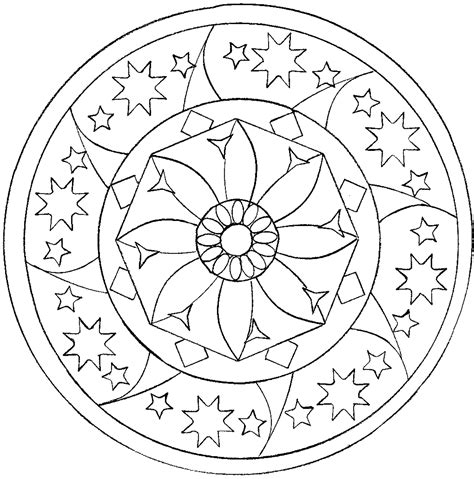 Mandala Easy Coloring Pages Flowers Desdee Lin