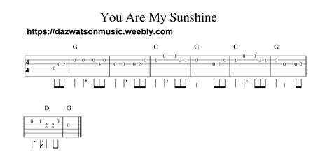 You Are My Sunshine Easy Guitar Tab With Images Guitar Lessons Songs Guitar Tabs Bass