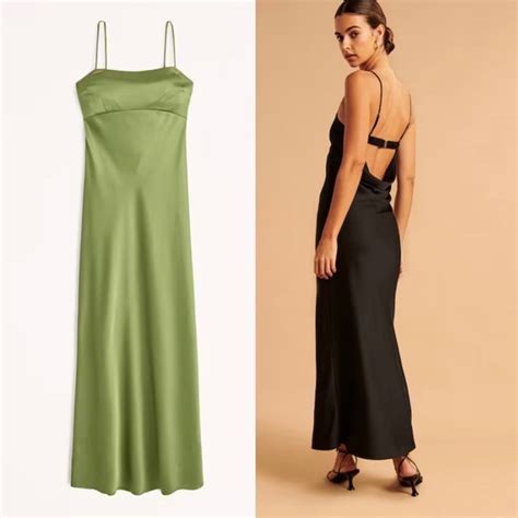 Abercrombie And Fitch Dresses Nwt Abercrombie Fitch Medium Tall Satin Cowl Back Slip Midi