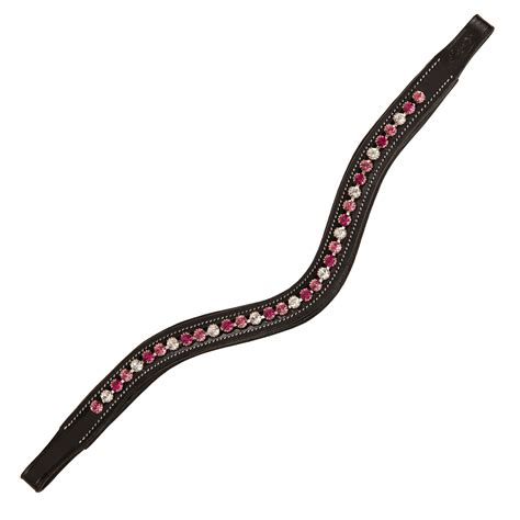 Exionpro Designer Light Pink And Maroon Crystal Brow Band Bridles And Reins