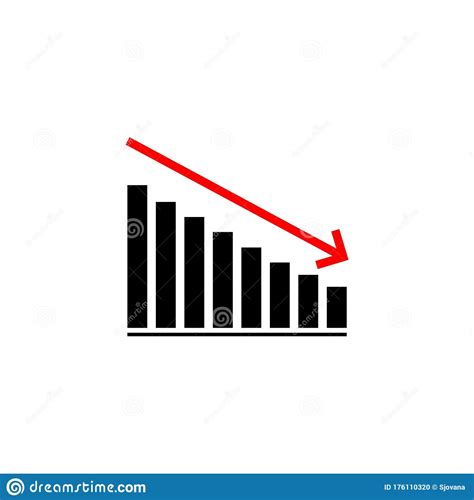 Declining Graph Icon Business Decline Chart Filled Flat Sign For