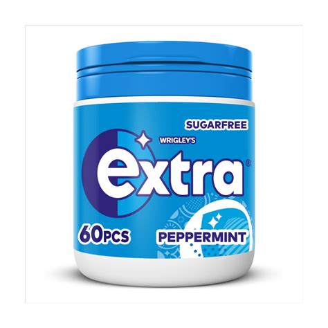 Extra Peppermint Sugarfree Chewing Gum Bottle 60 Pieces Bb Foodservice