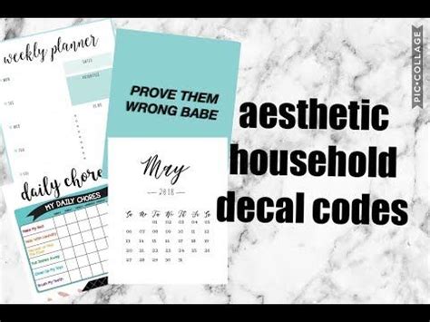 Cafe menu decal codes bloxburg. Aesthetic Household Picture Codes (planners, chores ...