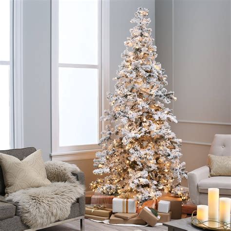 Heavy Flocked Layered Spruce Pre Lit Christmas Tree By Sterling Tree