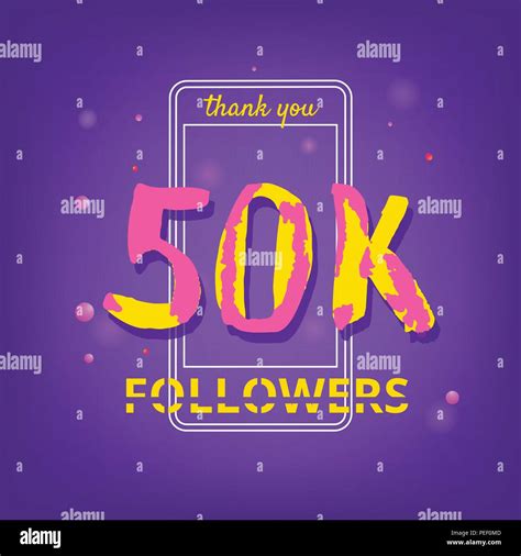 50k Followers Thank You Phrase With Random Items Template For Social