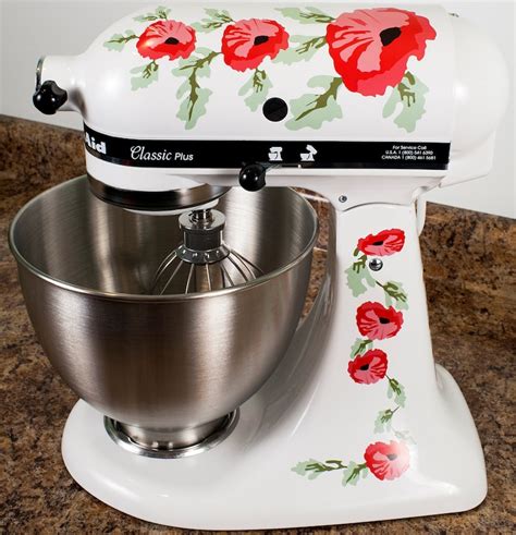 Red Poppy Flowers Watercolor Kitchenaid Mixer Mixing Machine Etsy