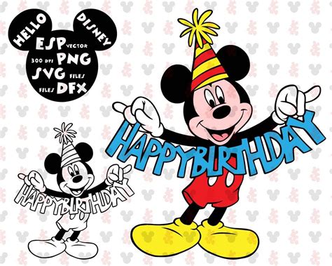 Disney Svg Mickey Mouse Happy Birthday Clipart Disney Cut