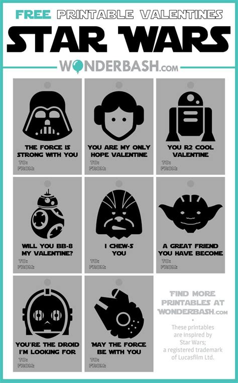 Color them online or print them out to color later. Star Wars valentines labels tags free printable download ...