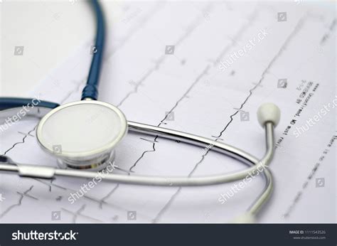 Healthy Concept Stethoscope Electrocardiogram Ecg Ekg Stock Photo