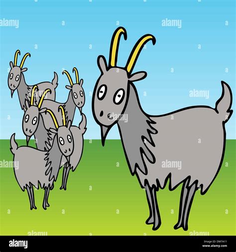 Goats Group Stock Vector Images Alamy