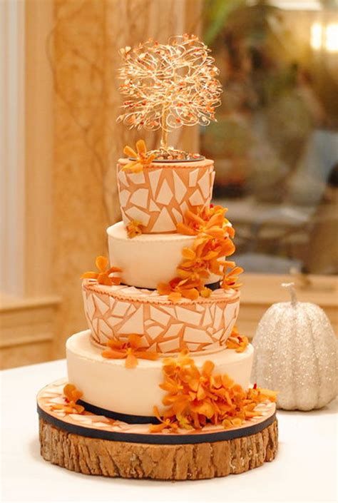 Fall Wedding Cakes Wedding Cake Decorations Orange Wedding Cake