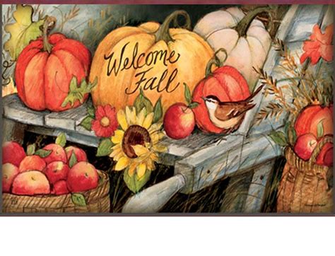 Indoor And Outdoor Welcome Fall Pumpkins Matmate Doormat