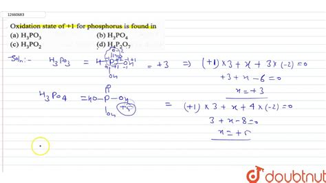 Oxidation State Of 1 For Phosphorus Is Found In Youtube