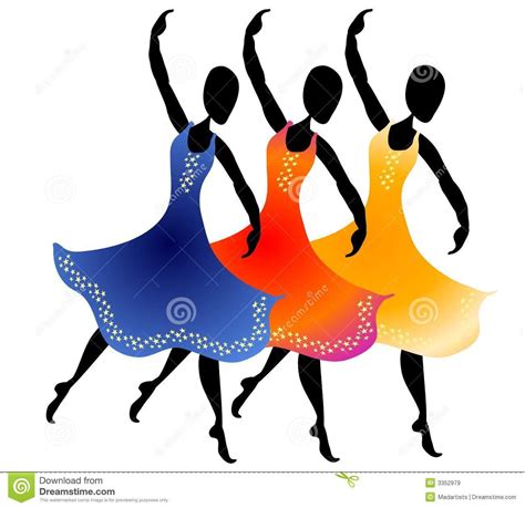 3 Women Dancing Clip Art Royalty Free Stock Images Image 3352979