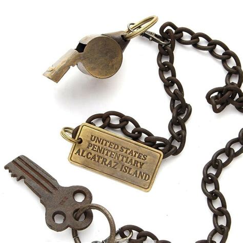 Alcatraz Island Prison Guard Brass Whistle Wcell Key And Tag On Etsy