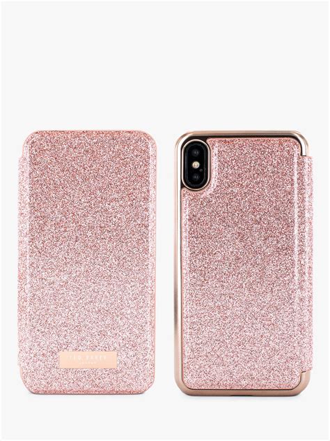 Ted Baker Peri Mirror Folio Case For Iphone X Rose Gold At John Lewis