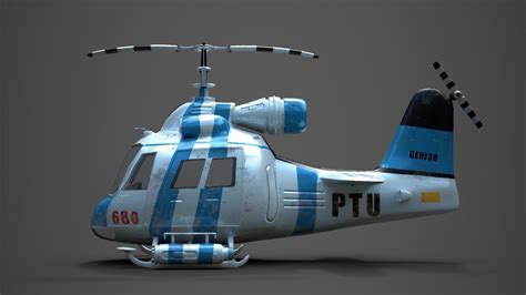 3d Model Low Poly Game Ready Cartoon Helicopter Vr Ar Low Poly