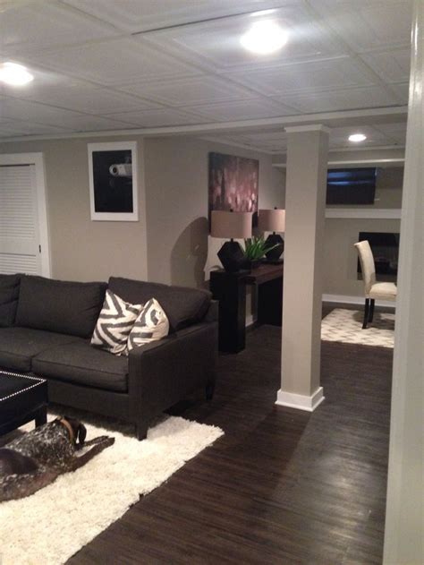 Painting your basement walls can do more than just improve the look of your home; Warm basement. - Love the wood flooring! | For the Home ...