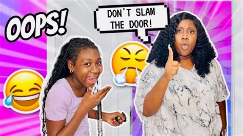 Slamming The Door In My Mom Face To See Her Reaction Youtube
