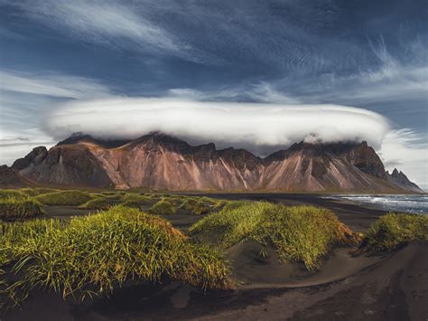Clouds Above Vestrahorn Iceland Photo Landscape Photo Wllpaper Hd