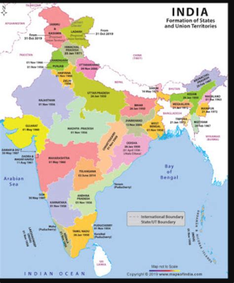 New Political Map Of India 2020