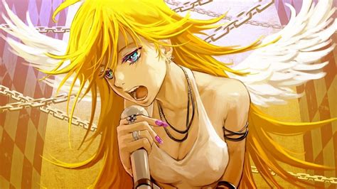 Blonde Anime Girl Sing Microphone Wallpaper 1920x1080 9071