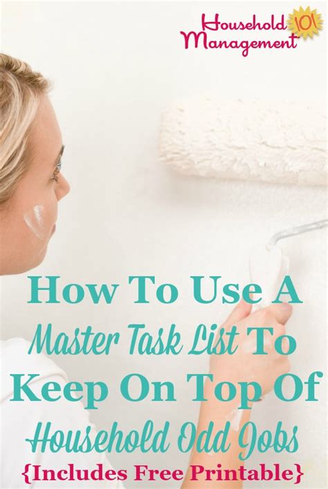Printable Task List Template Master List Of Household Chores And Odd Jobs
