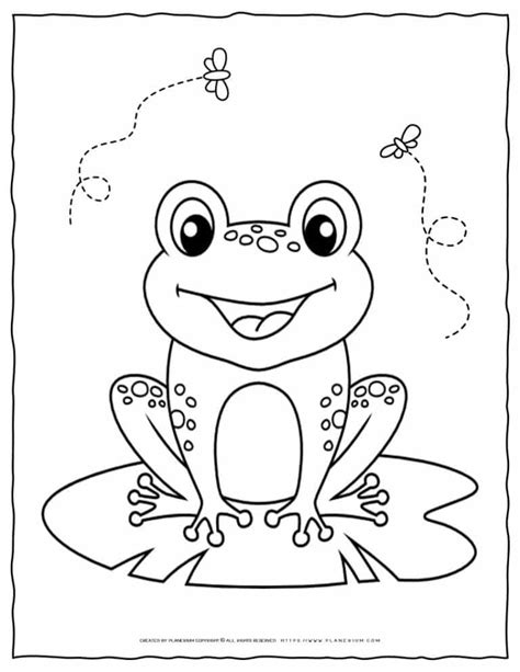 Happy Frog Coloring Page Planerium