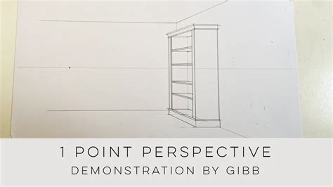 How To Draw A Bookcase Using 1 Pt Perspective For The Beginner Youtube