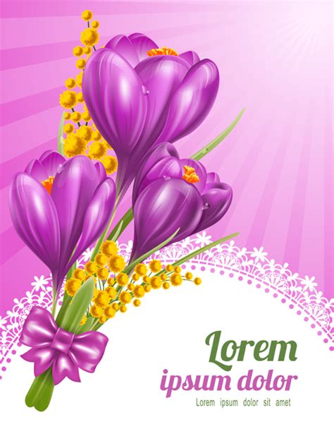 This craft project is a card that everyone would appreciate and love to receive. Beautiful purple flower card vectors 04 free download